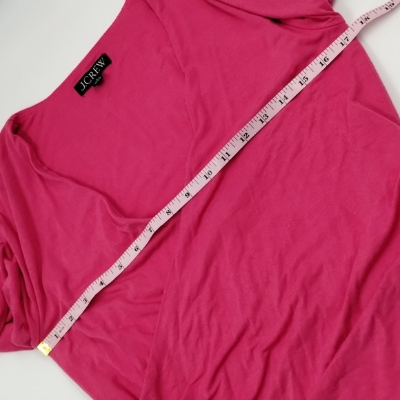J Crew top blouse pink size medium crushed velvet tie long sleeve crop V-neck - Picture 9 of 12